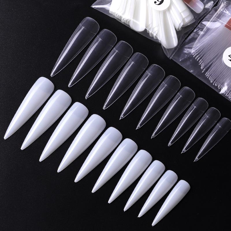 500pcs Long Coffin Stiletto Fake Nails ABS New Design Ballerina Nail Art Tips Clear/Natural Fake Nails Tips