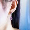 Pink Zircon Teardrop Earrings - Korean Fashion, Charming Goddess Style, Perfect Valentine's Gift with Rhinestone Dangle Design