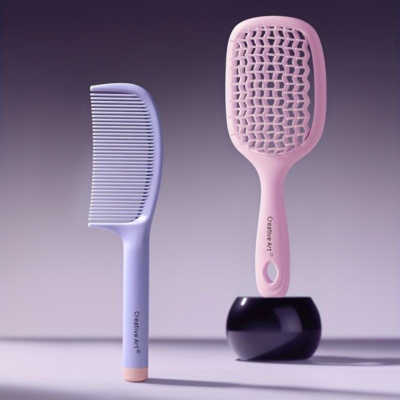 1pc Square Hollow Hair Brush for Men and Women | Wide Tooth Comb for Easy Detangling and Scalp Massage, Vented Detangling Wet Hair Brush,Bouncing Comb