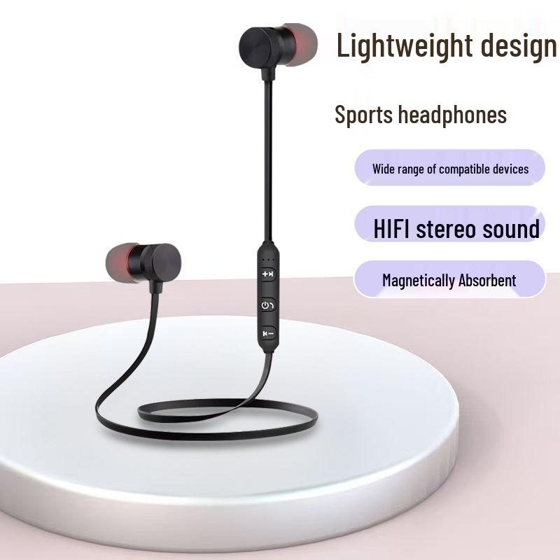Binaural Stereo Bluetooth 5.0 Sports Earphones: Long Standby, Magnetic, Noise Reduction for Running