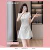 Small High-end National Style Jacquard Cheongsam Skirt Improved New Chinese Dress Women's Waist a Character Temperament Engagement Dress