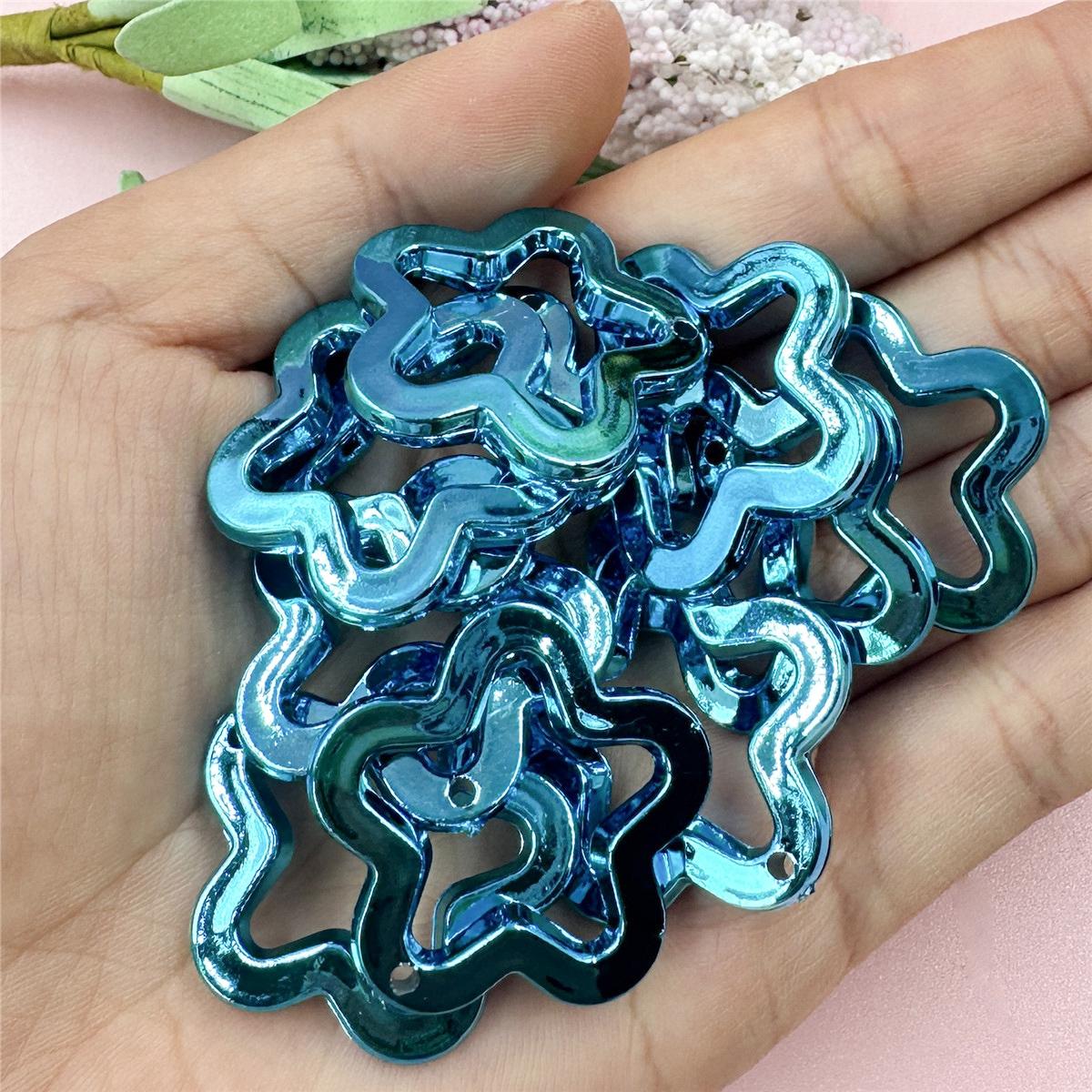 

Высококачественный акрил для изготовления ожерелья и сережек 30 мм, кулон со звездой, модные ювелирные аксессуары «сделай сам», 10 шт., свободные бусины, УФ-цветное покрытие синий