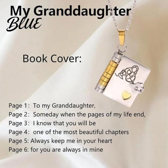 Meaningful Jewelry Gift Book Charm Necklace To My Granddaughter Openable
