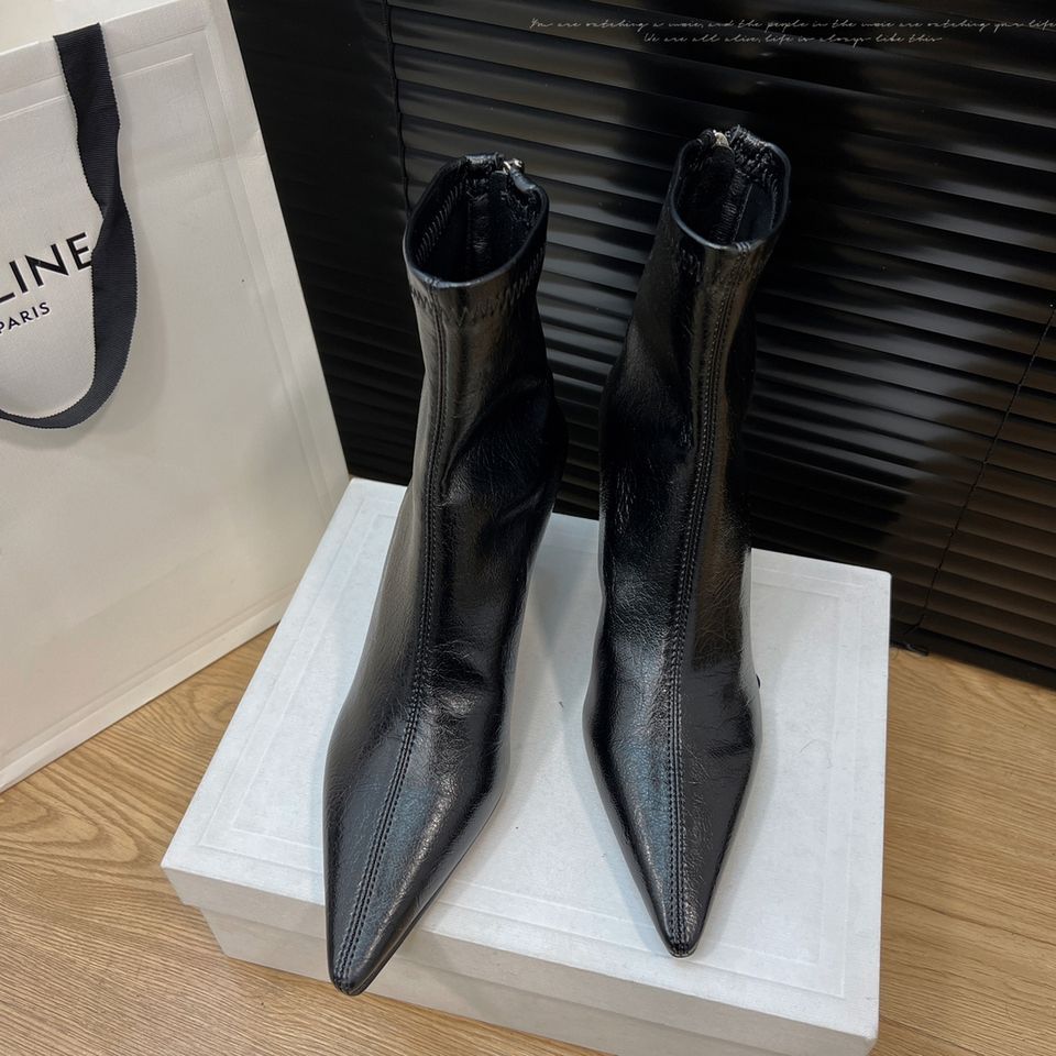 Brown Short Boots 2025 Autumn and Winter New European and American Retro Versatile Internet Celebrity Thin Boots Thin Heel Pointed High Heel Short