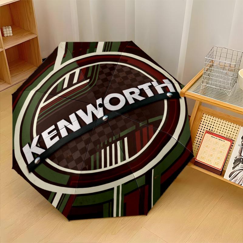 Kenworth Print 8?Ribs Automatic Umbrella Wind Resistant Lightweight Folding Umbrella For Outdoor Travel