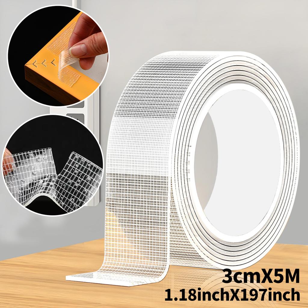 5m Nano Double-sided Tape - Super Strong Adhesion, Transparent, Detachable, Waterproof Super Adhesive Strip Double-sided Tape