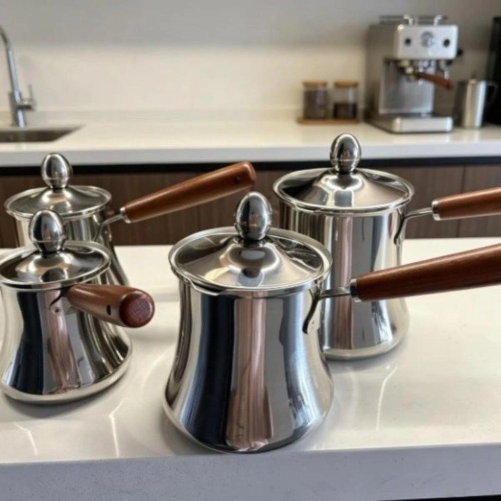 Stainless Steel Turkish Coffee Pot 250/350/550/720ml Milk Pitcher Butter Warmer  Brewing Tea
