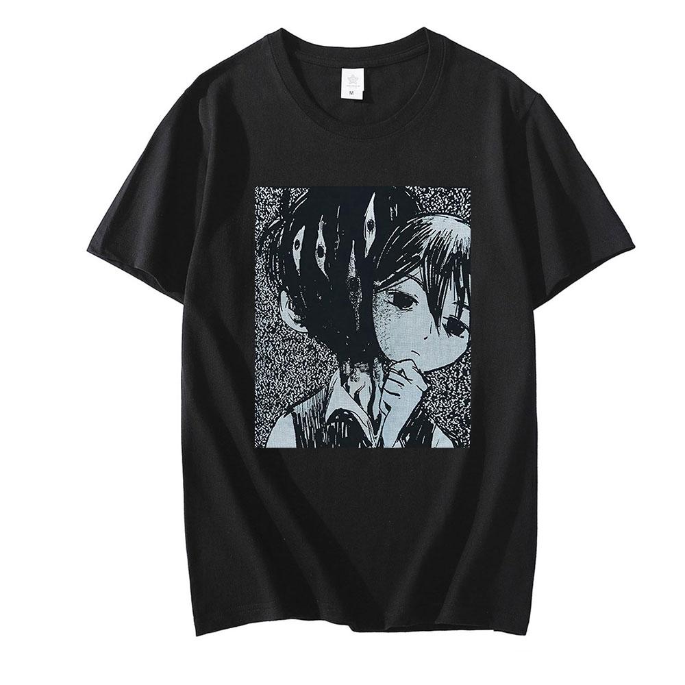 Футболка Omori Harajuku летняя футболка с короткими рукавами одежда для косплея повседневная уличная одежда для мужчин и женщин футболка XS чёрный 1243₽