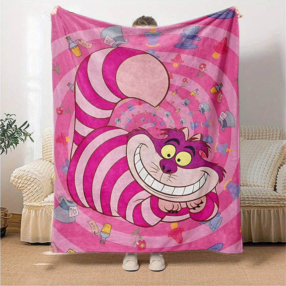 1pc Alice, Wonderland Flannel Blanket Soft Cozy All-Season Throw for Bedroom, Sofa, Camping, Travel, Home Decor1062