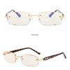 Diamond Frameless Mens Reading Glasses Fashion Trendy 0 75 1 25 1 5 2 00 1 75 TO 4 with Case