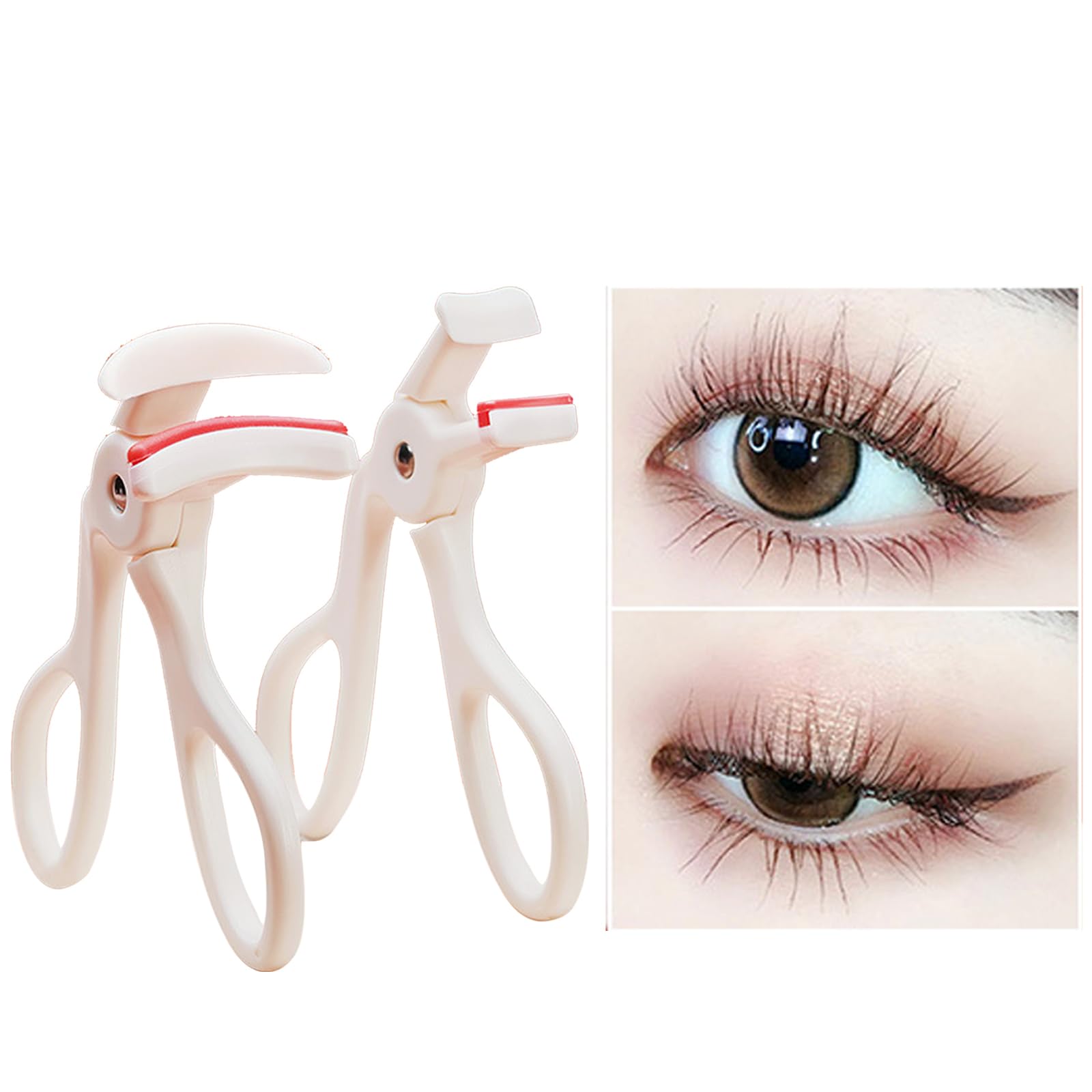 

Lynlyulinger Eyelash Curler Highly Curl for More Attractive Includes White Push-Type Set, 2-Piece Set, Portable, Effective, Long-Lasting Bigger, Eyes,