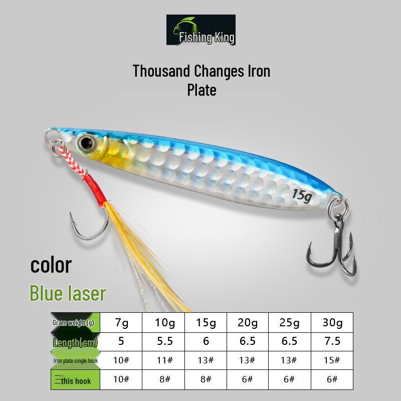 

Тысяча Изменений Супер Дальнобойная Чугунная Пластина Приманка: Гальванизированная искусственная приманка для пресноводной и морской рыбалки 10g