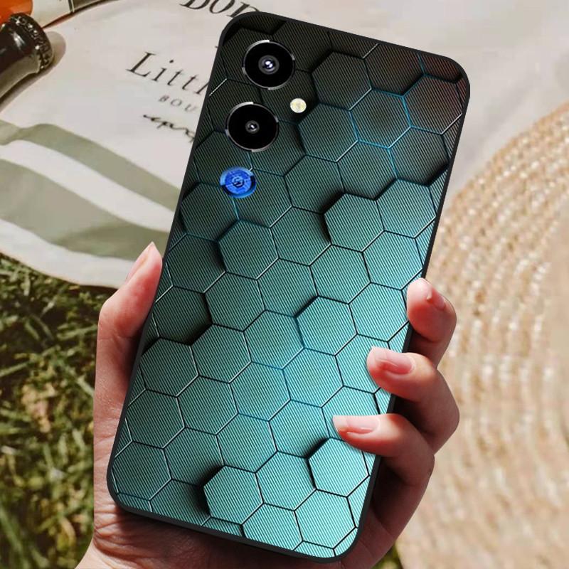 For Tecno Pova 4 Pro Case Cool Painted Silicone TPU Soft Cover for Tecno Pova4 Pro Cases Pova 4Pro Black Protective Phone Shells