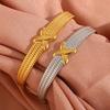 MamacitaSlay Creative Cool Stainless Steel Geometric Open Bracelet Party Popular Waterproof Wrist Jewelry High Quality Jewelry