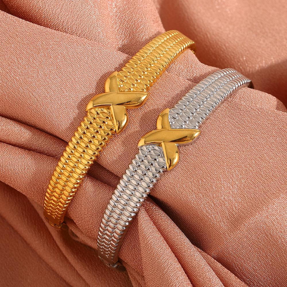 MamacitaSlay Creative Cool Stainless Steel Geometric Open Bracelet Party Popular Waterproof Wrist Jewelry High Quality Jewelry