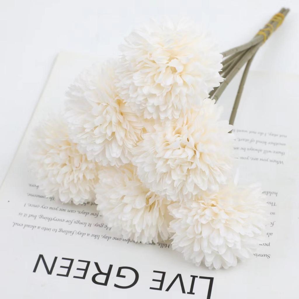 6PCS Artificial Flower Balls, Chrysanthemums, Dandelions, Wedding Home Decor, Hotel Photography, Flower Arrangement Decoration