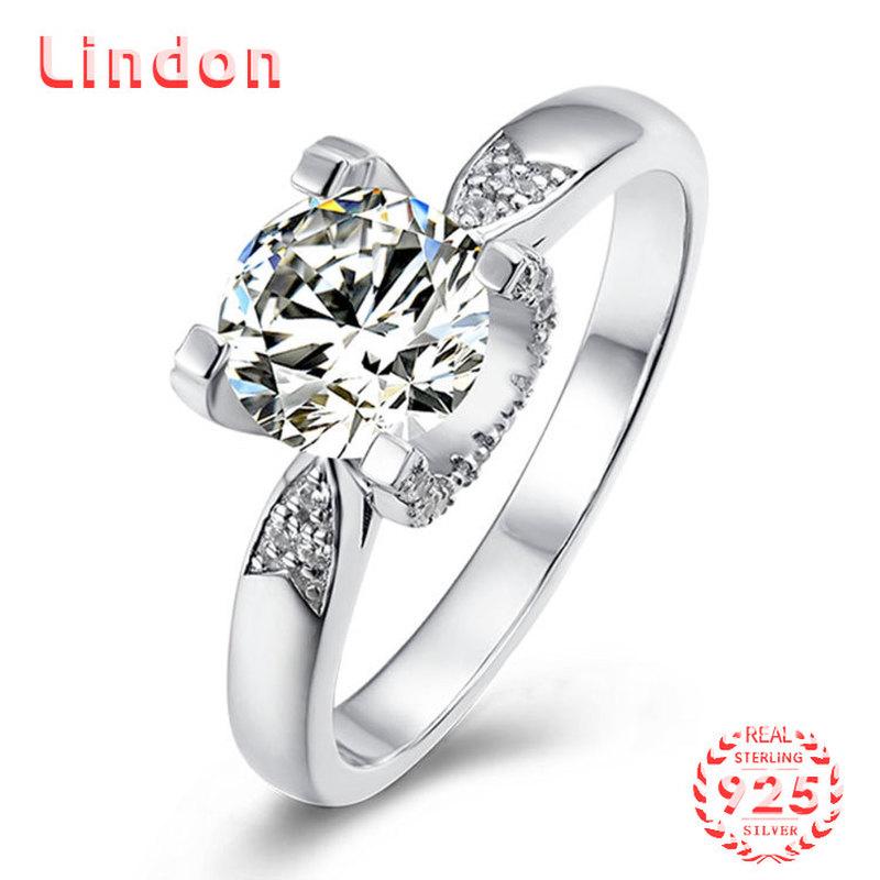 

Lindon женское классическое кольцо из стерлингового серебра 925 пробы с муассанитом женские ювелирные изделия свадебный подарок для вечеринки