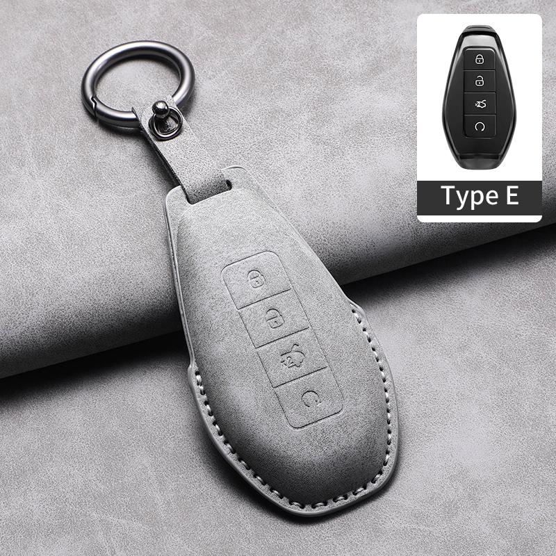 Leather Car Key Case Cover For DENZA N9 Z9gt 2025 Anti-Scratch Car Smart Remote Key Protection Shell Decorative Accessories