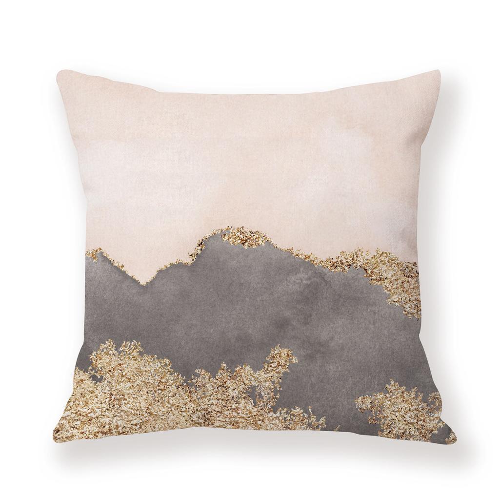 Watercolor Ins Wind Flashing Plush Pillowcase Contrasting Color Creative Model Room Decoration Pillow Car Sofa