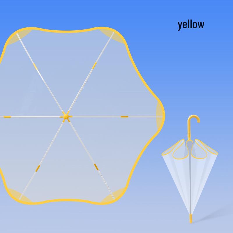 Kids' Safe Transparent Cartoon Umbrella: Automatic, Round-Corner Design for Kindergarten Boys & Girls