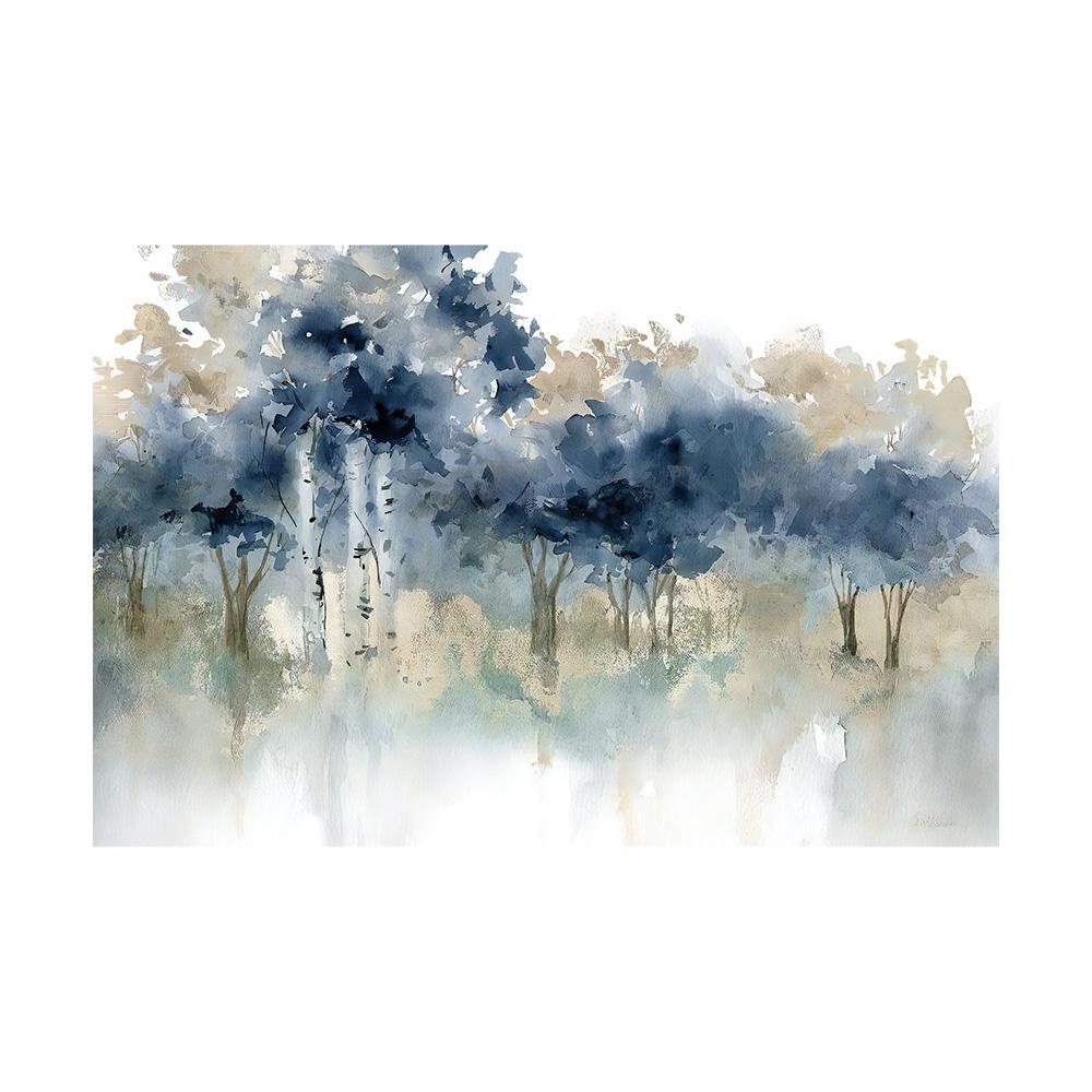 Wall Art Canvas Painting Prints Pictures Indigo and Beige Forest Landscape Archival Watercolor Art Print