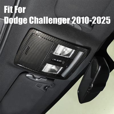 Kohlefaser Leseleuchtenabdeckung Zierleiste für Dodge Challenger 2010+ Auto Innenraum Dekoration Abdeckung Kohlefaser Zubehör