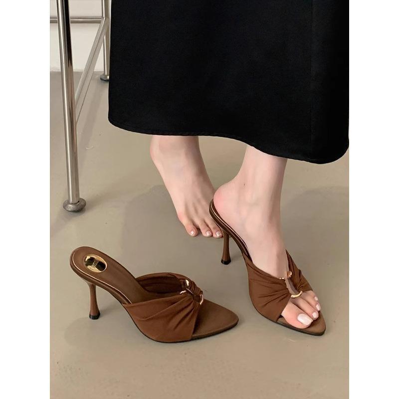 Elegant Pointed-toe High Heels Women's Shoes Thin-heeled Flip-flops