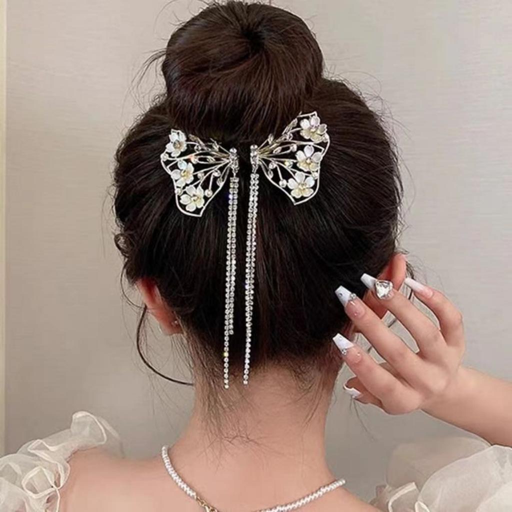 Women's Tassel Rhinestone Hair Clip Exquisite Glitter Maruko Headband Hair Clip  Valentine's Day Gift For Girlfriend Wife