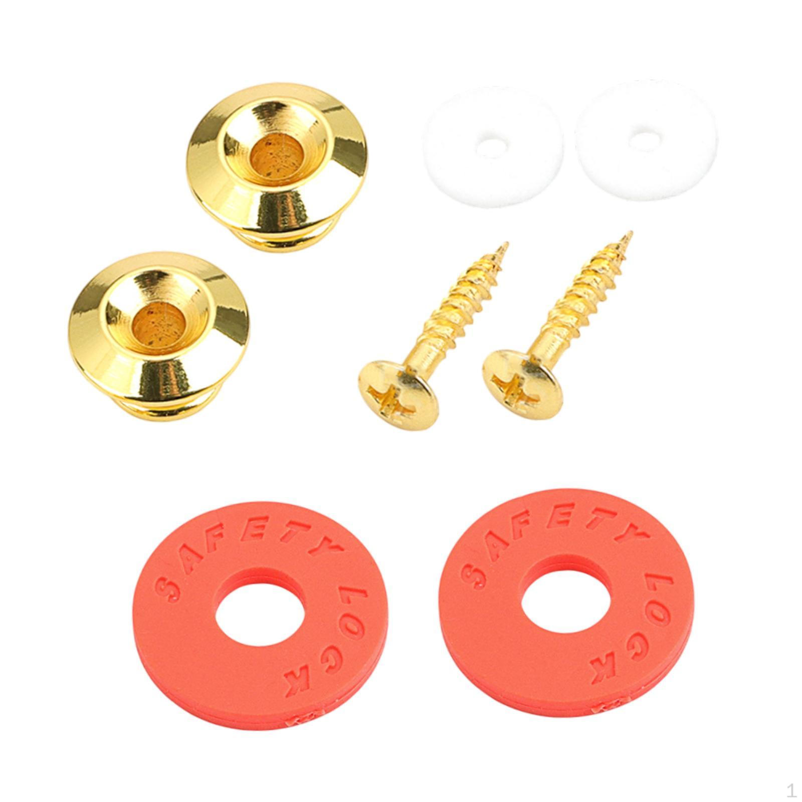 

Кнопки для ремня гитары, штифты, мода, простая установка для электрической бас-гитары, нескользящая практика Gold Red