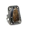 Fossil"Coral Gemstone Handmade 925 Sterling Silver Jewelry Ring Size 7.5 SU-7387