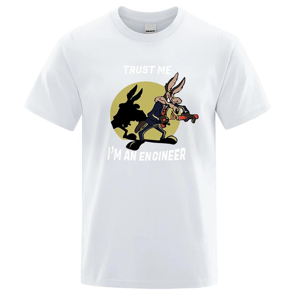 BenberFashion Geloof me ik ben een ingenieur T-shirt voor heren puur katoen vintage T-shirt ronde hals engineering T-shirts klassieke herenkleding oversized M
