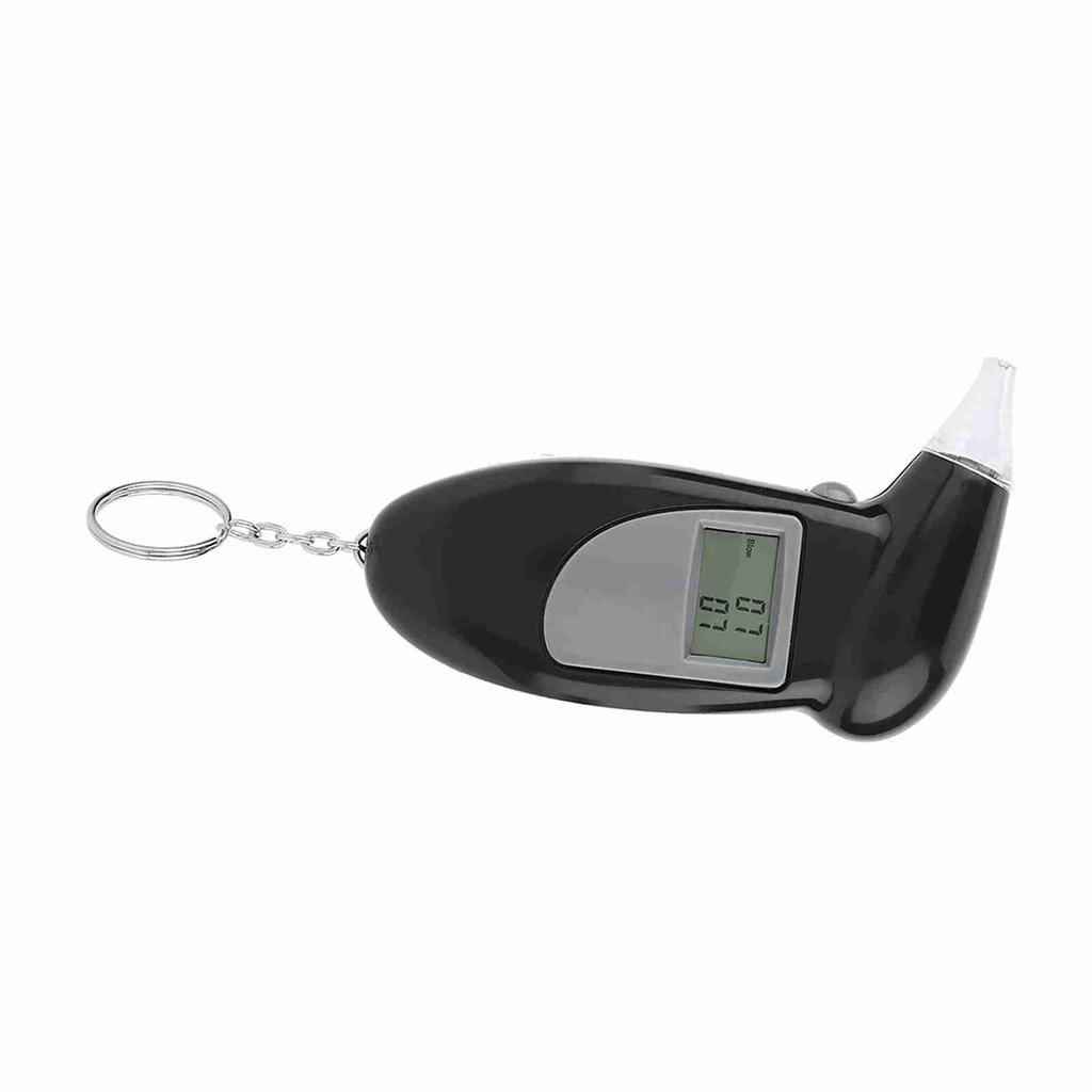 Digital LCD Screen Alcohol Breath Tester Portable Keychain Breath Analyzer 10pcs Mouthpiece