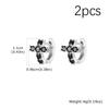 Vnox Fashion Cross Circle Earrings for Men Women, Silver Color Black/Blue/White Zircon Huggie Hoop Earrings, Goth Jewelry Gifts