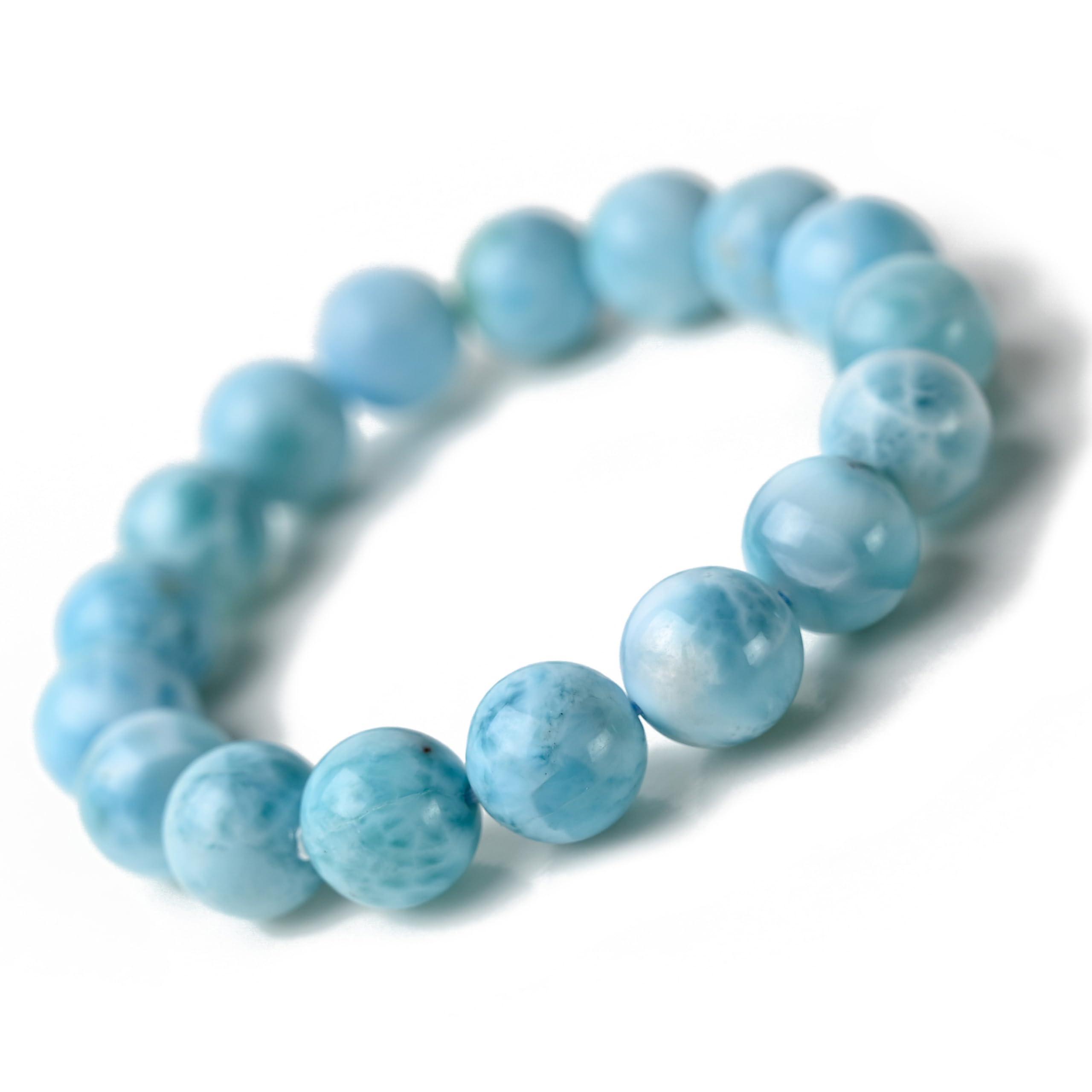 

Eigado Larimar 12mm Inner Diameter Healing Natural Power One of the Three Greatest Healing Stones Bracelet, Beads, 45.0g, 16cm, Stone, Stone, Stone,