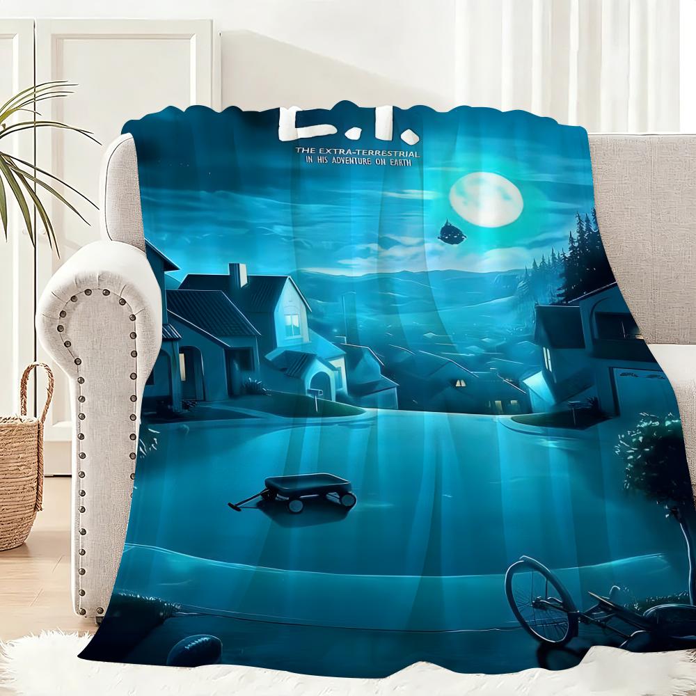E.T. the Extra-Terrestrial Throw Lightweight 240g Flannel Blanket Soft Skin-friendly for Summer Cooling