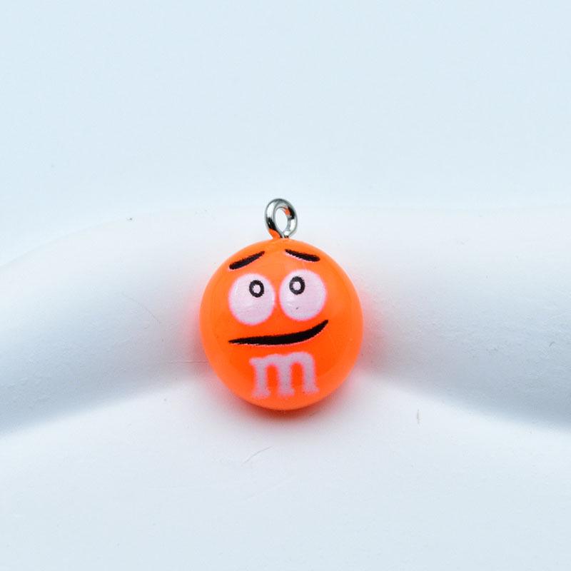 Colorful Food Toy Keychain: Cartoon Resin Chocolate Bean Pendant for DIY Jewelry Accessories