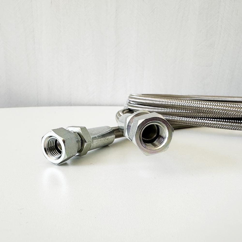 1/8 NPT Turbo Oil Feed Line AN4 Oil Return Line Kit Feed Line 30~500CM Stainless Steel Braided 0-90 Degree End Straight Hose