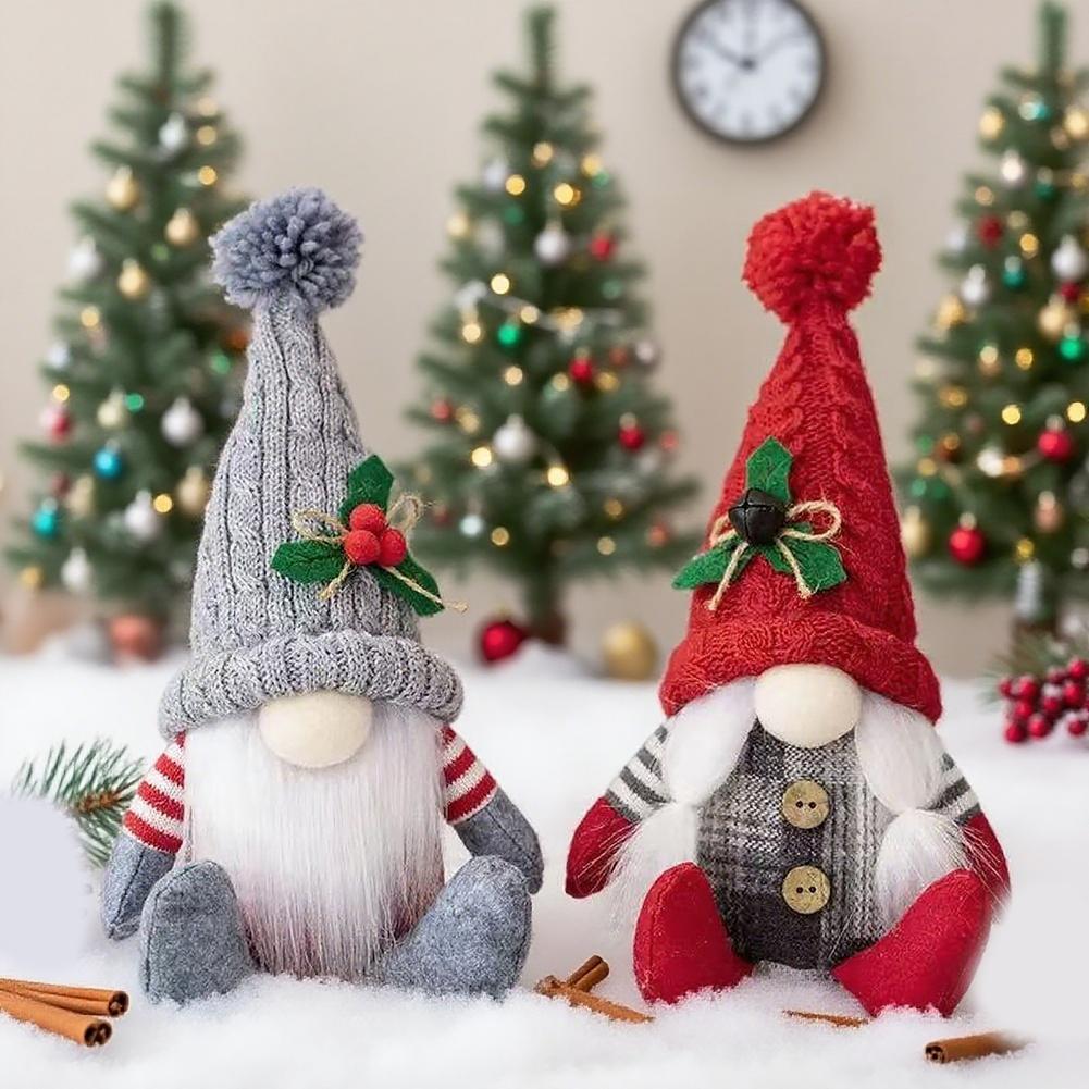 For American Holiday Faceless Gnome Doll Cloth Figurine Decorative Christmas Ornament for Desktops Shelves Mantelpieces