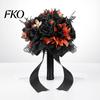 Gothic Artificial Bouquet Wedding Bouquets for Bride And Bridesmaid, Halloween Bouquet, Dead Branch Flower Black Rose Blooms Fake Centerpiece,