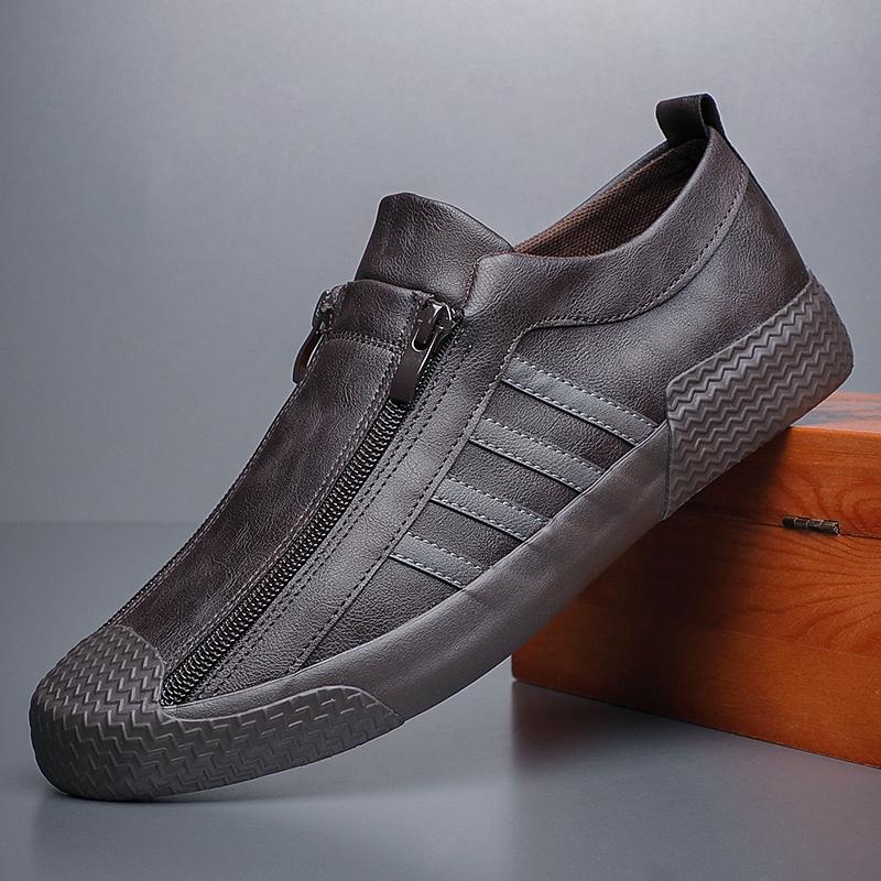 

Модные мужские лоферы, повседневные кожаные слипоны, дышащая обувь для мужчин для работы, офиса, кроссовки, удобная обувь для студентов SS21807 38 кофейный