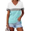 Women's V-Neck Short Sleeve Vintage Striped T-Shirt High Quality Comfortable Short Sleeve Loose Version Breathable T-Shirt Top