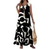 Summer 2026 European V-Neck Casual Women's Printed Long Dress
