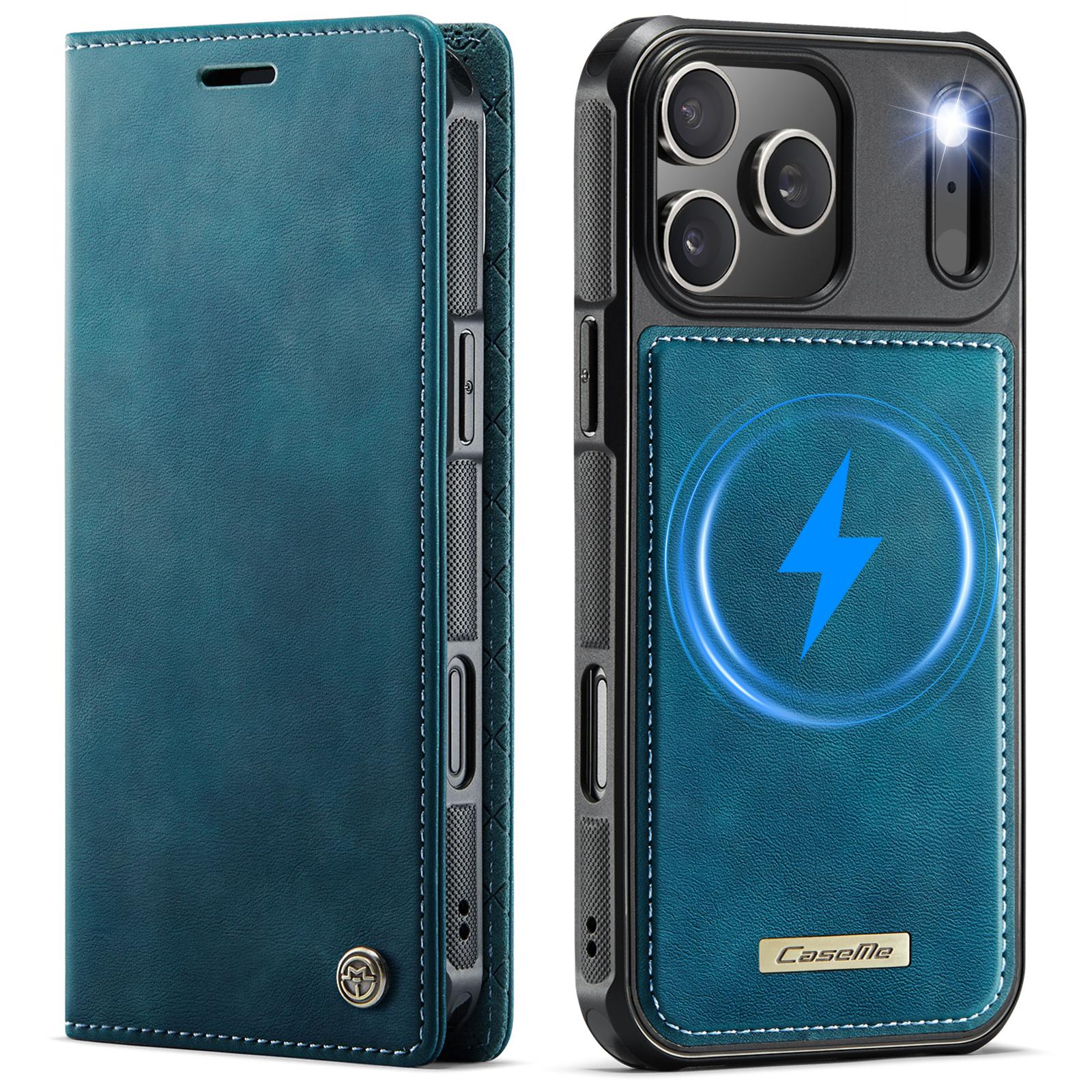 High Quality 2-in-1 Detachable Wallet Leather Magsafe Case For iPhone 17 Air 16 15 14 Plus 13 12 11 Pro Max Luxury Magnetic Flip iPhone 15 Pro синий