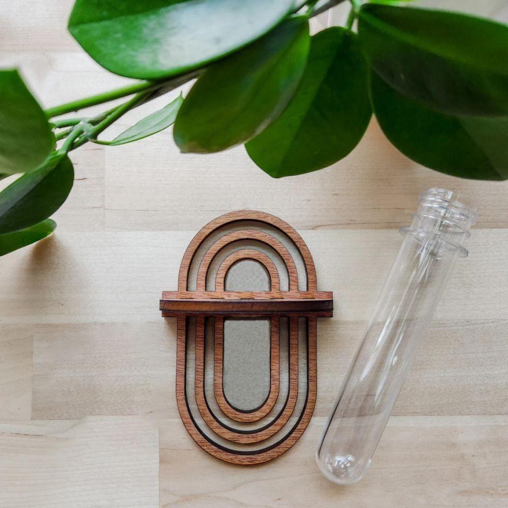 Handmade Wood Hydroponic Plant Rack Durable Plant Holder Pendant Wall  Vase  Home Decoration