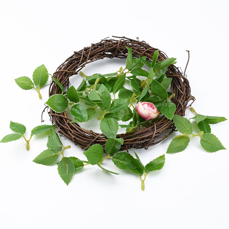 40pcs Plastic Roses Leaves Wholesale Christmas Decorative Flowers Wreaths Home Decor Wedding Gifts Candy Box Artificial Plants