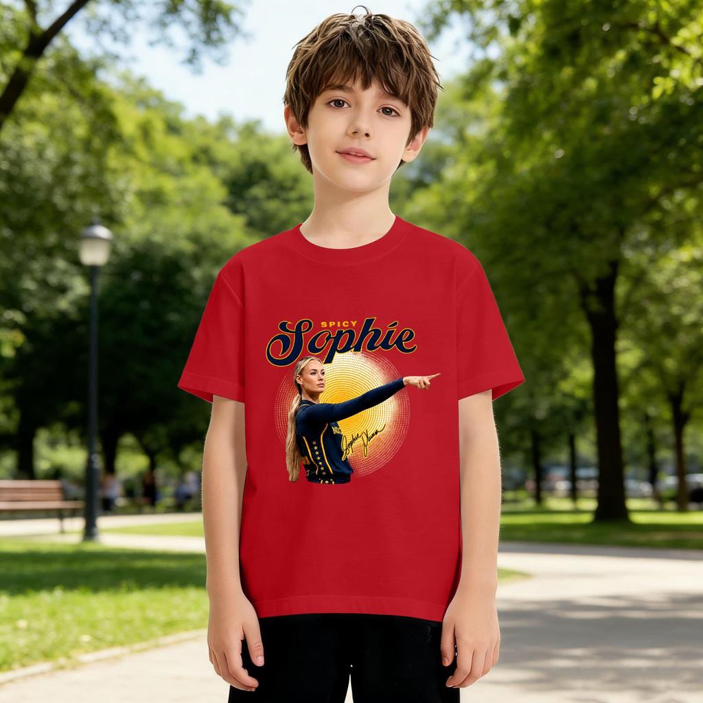 Kids Printed Round Neck Short Sleeve Loose Fit T-Shirt Casual Summer Top