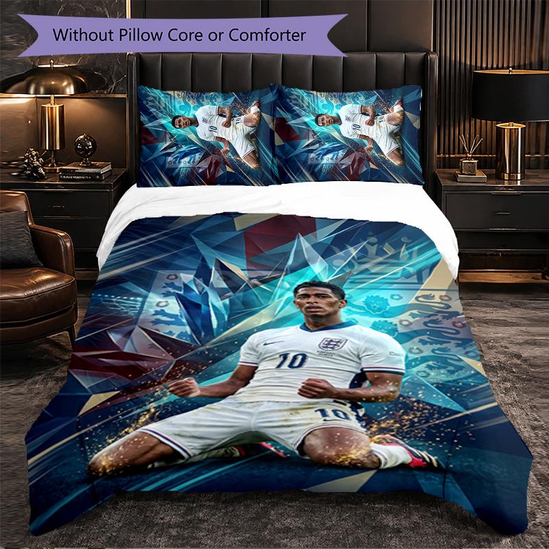 Biancheria da Letto a Tema Jude Bellingham Set 3 Pezzi Copripiumino Biancheria da Letto Decorativa Per Stanza Adolescenti Decorazione Casa