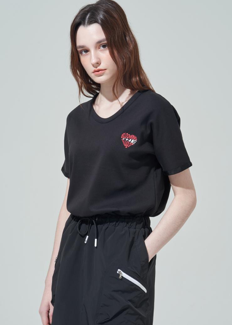 Blue Dot V-Neck Short Sleeve T-Shirt_Bk 85