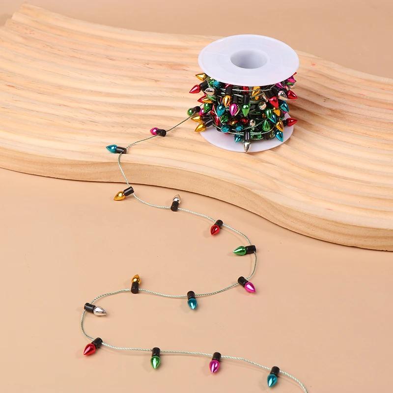 5m/Roll Party Supplies Christmas Lights Garland DIY Small Bulb Ornaments Non-usb Colorful Christmas Tree Decoration
