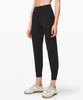Lulu High-Waist Nylon Yoga Capri Pants with Outer Pocket